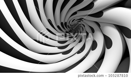 Graphic black and white spiral, Generated AI 103287810