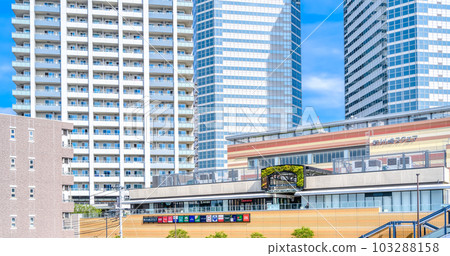 Urban scenery of Kawasaki City, Kanagawa Prefecture Shin-Kawasaki Station 103288158