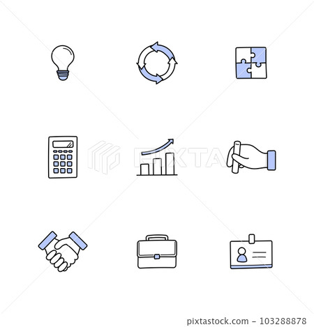 Hand-drawn icon set | Business, work, company, sales Hand-drawn icon set | Business, work, company, sales 103288878