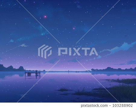 星空大海唯美動漫背景 103288902