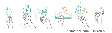 Climate change illustration set. 103289292
