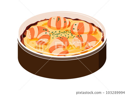 一次性容器中的焗蝦 Epidoria 103289994