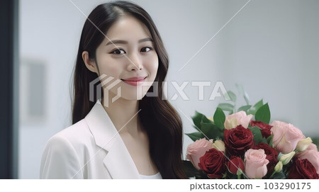 lovely bouquet woman 103290175