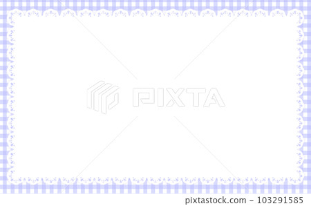 Gingham check and lace background blue Gingham check and lace background blue 103291585
