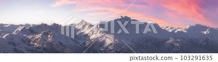 Tantalus Range Canadian Mountain Landsacpe. Aerial Panorama Background. 103291635