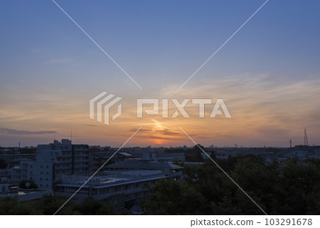 日出，住宅區的早晨，清晨，日出，日出，太陽 103291678
