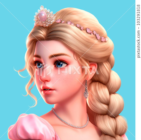 Portrait of Princess in 3D style, beauty of princess concept, generative ai Portrait of Princess in 3D style, beauty of princess concept, generative ai 103291818