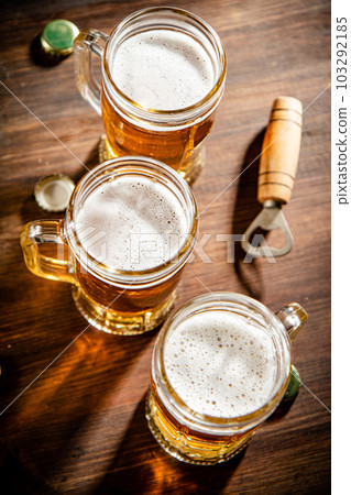 Glasses with fresh beer. 103292185