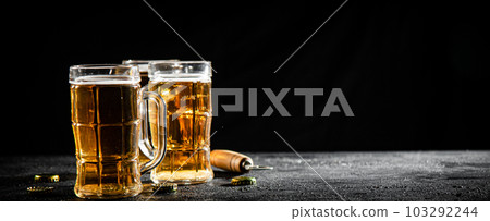 Glasses with beer . Glasses with beer . 103292244