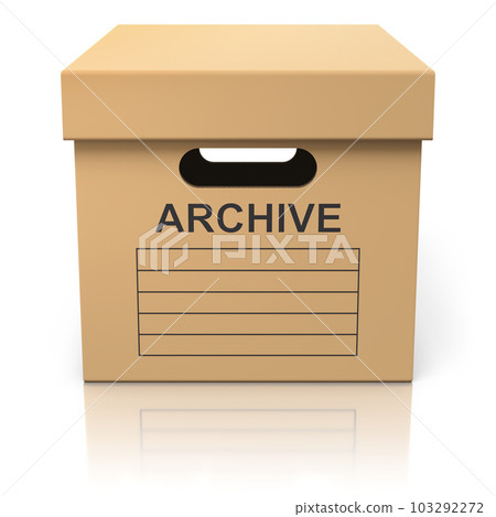 Storage box over reflective white background 103292272