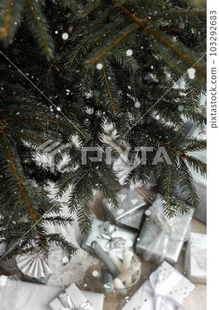 Christmas tree branches close-up 103292683