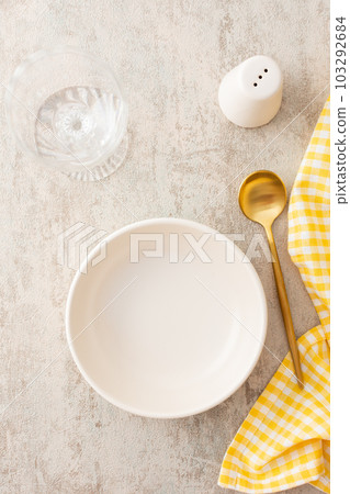 Table setting, top view Table setting, top view 103292684