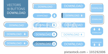The click here is a set of simple modern buttons. Push button for an application, advertisement, store or website. Various icons for your product 103292806