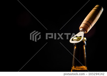 Beer bottle and opener. 103294142