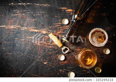 Glasses with fresh beer. 103294218