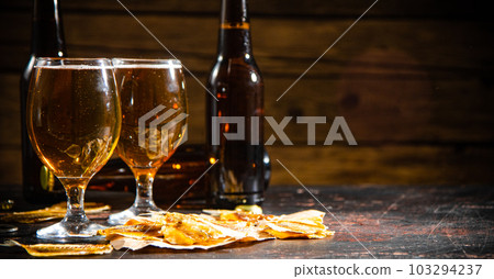 Beer and dried fish. Beer and dried fish. 103294237