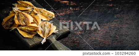 Dried and salted fish, beer snack. Dried and salted fish, beer snack. 103294260