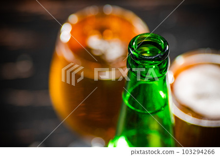 Fresh beer in glasses. Fresh beer in glasses. 103294266