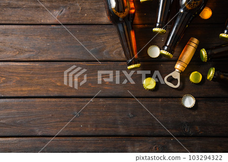Beer bottles with opener. Beer bottles with opener. 103294322