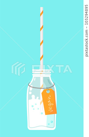 Plant-based vegan milk. Healthy alternative to lactose milk, environmentally friendly product 103294895