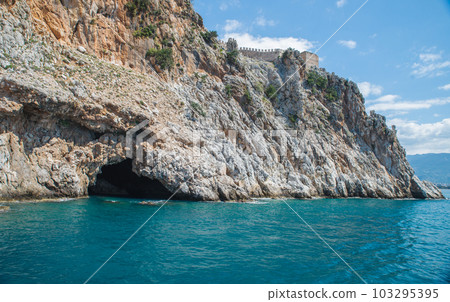 Attractive morning view of Li Cossi beach. Fantastic summer scene of Costa Paradiso, Sardinia island, Italy, Europe. Wonderful Mediterranean seascape. Beauty of nature concept background. Attractive morning view of Li Cossi beach. Fantastic summer scene of Costa Paradiso, Sardinia island, Italy, Europe. Wonderful Mediterranean seascape. Beauty of nature concept background. 103295395