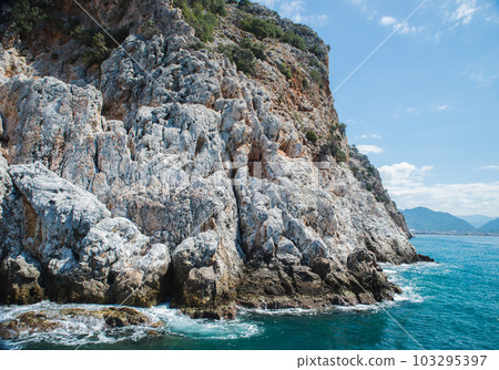 Attractive morning view of Li Cossi beach. Fantastic summer scene of Costa Paradiso, Sardinia island, Italy, Europe. Wonderful Mediterranean seascape. Beauty of nature concept background. 103295397