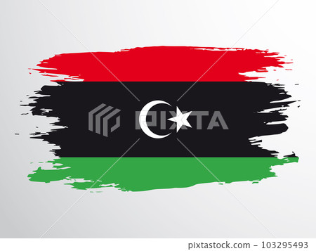 Vector flag of Libya painted with a brush Vector flag of Libya painted with a brush 103295493