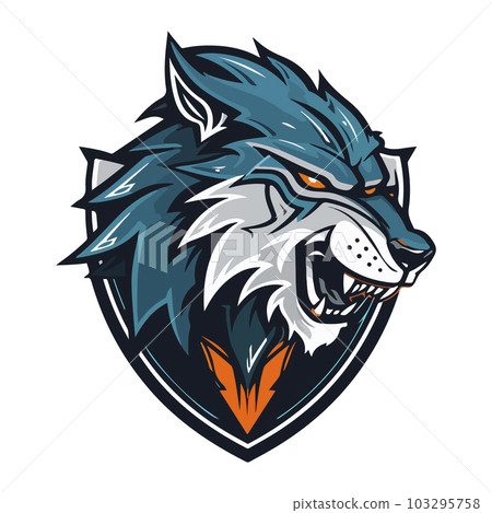 Two wolf egame logo design Royalty Free Vector Image