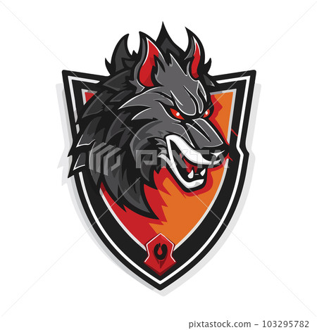 Wolves mascot esport logo character design for wolf gaming and sport. Vector illustration of wolf head 103295782