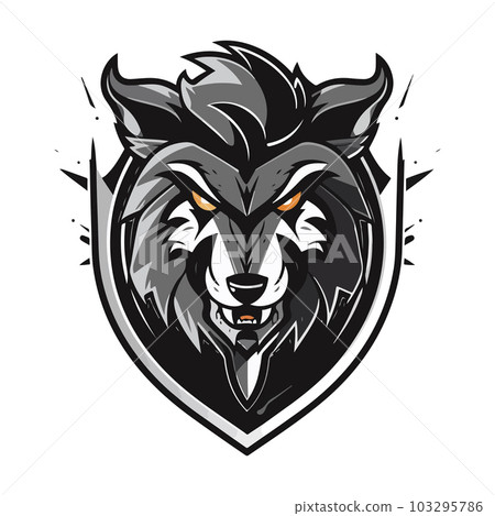 Two wolf egame logo design Royalty Free Vector Image