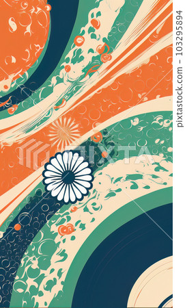 AI generated creative illustration with Indian flag concept AI generated creative illustration with Indian flag concept 103295894