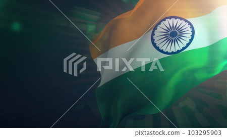 AI generated creative illustration with Indian flag concept AI generated creative illustration with Indian flag concept 103295903