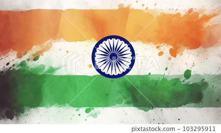 AI generated creative illustration with Indian flag concept 103295911
