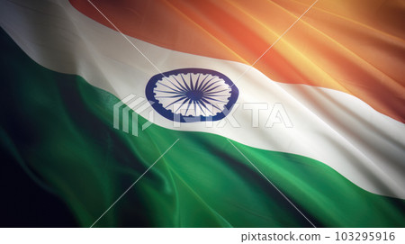 AI generated creative illustration with Indian flag concept AI generated creative illustration with Indian flag concept 103295916