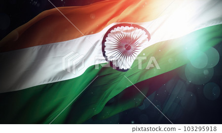 AI generated creative illustration with Indian flag concept 103295918
