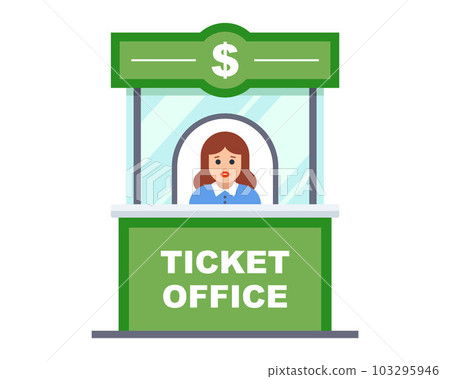 green stall selling tickets. 103295946