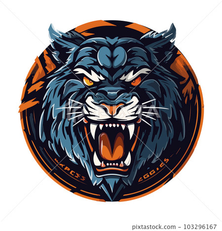 Tiger mascot sport logo design. Tiger animal mascot head vector illustration logo. Wild cat head mascot, Tiger head emblem design for eSports team 103296167