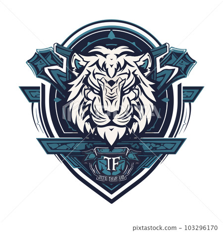 Tiger mascot sport logo design. Tiger animal mascot head vector illustration logo. Wild cat head mascot, Tiger head emblem design for eSports team 103296170