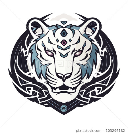 Tiger mascot sport logo design. Tiger animal mascot head vector illustration logo. Wild cat head mascot, Tiger head emblem design for eSports team 103296182