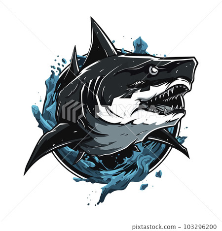 Agressive Shark esport gaming vector mascot logo template 103296200