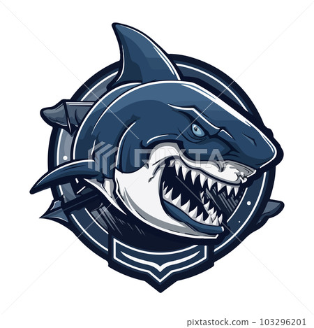 Agressive Shark esport gaming vector mascot logo template 103296201
