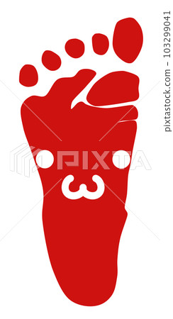 Nikochan mark on the footprint Nikochan mark on the footprint 103299041