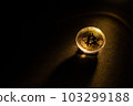 Bitcoin icon sign payment symbol golden background 103299188