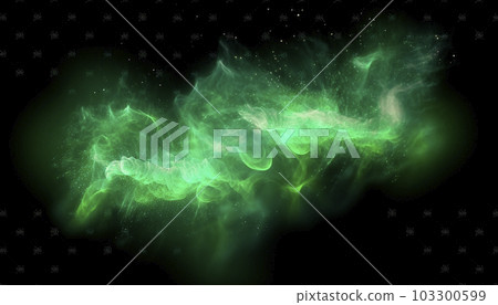 Green sparks isolated on a black background. Green sparks isolated on a black background. 103300599
