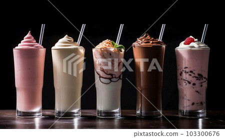 background with milkshakes on the table 103300676