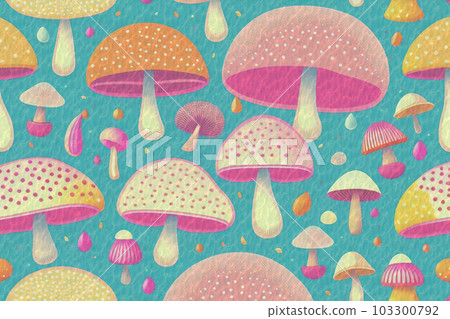 Mushrooms reflected on the surface of the sea / pool | Summer / Summer | Generative AI Mushrooms reflected on the surface of the sea / pool | Summer / Summer | Generative AI 103300792