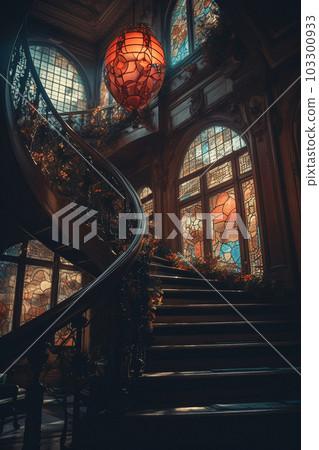 modern theatrical staircase in the sun modern theatrical staircase in the sun 103300933