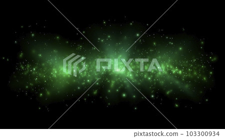 Green sparks isolated on a black background. Green sparks isolated on a black background. 103300934