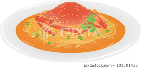 移民蟹的番茄奶油意大利面 103301418