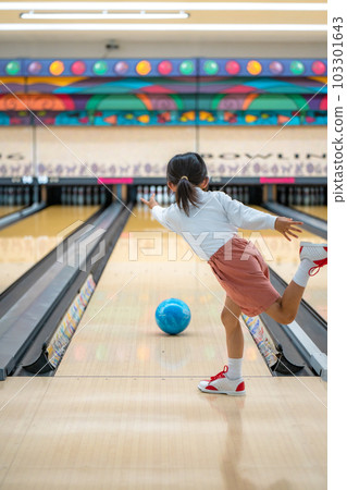 children playing in the bowling alley 103301643